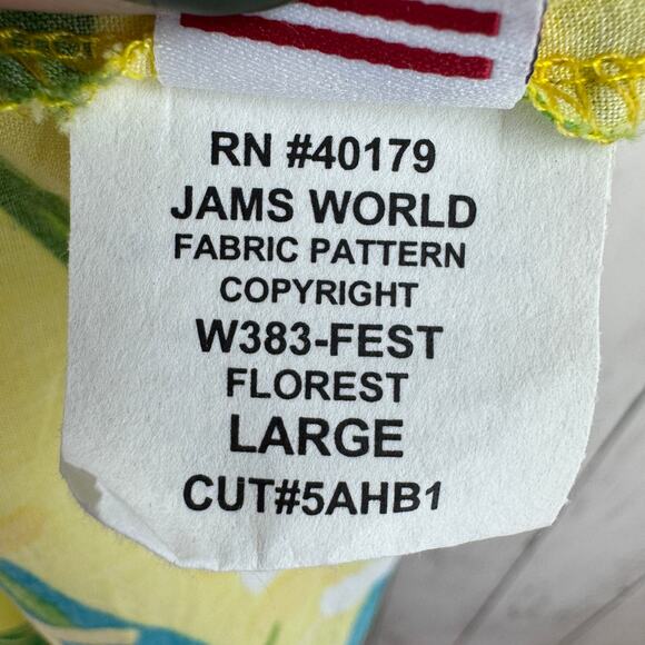 Jams World Florest Yellow Paca Palomorca Hawaiian Maxi Dress W383 Size Large - Picture 8 of 14